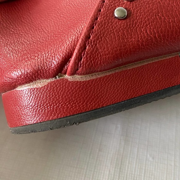 Seven7 Francesca  Studded Flat Loafers Red 8 - Picture 11 of 12